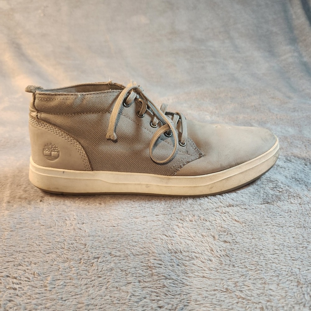 Timberland Boots Mens 10.5 Gray Davis Square Chukka Defender‎ Canvas Suede